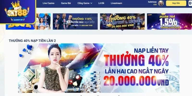 Ưu đãi thưởng nạp lại